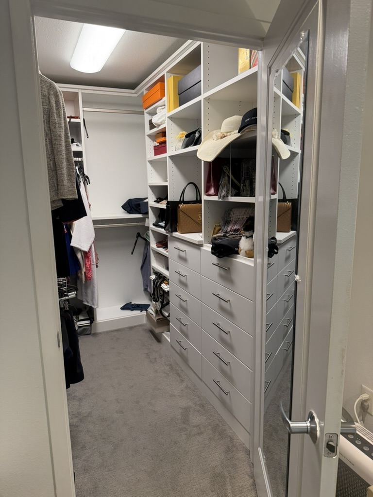 Walk-in closet with built-in organizers