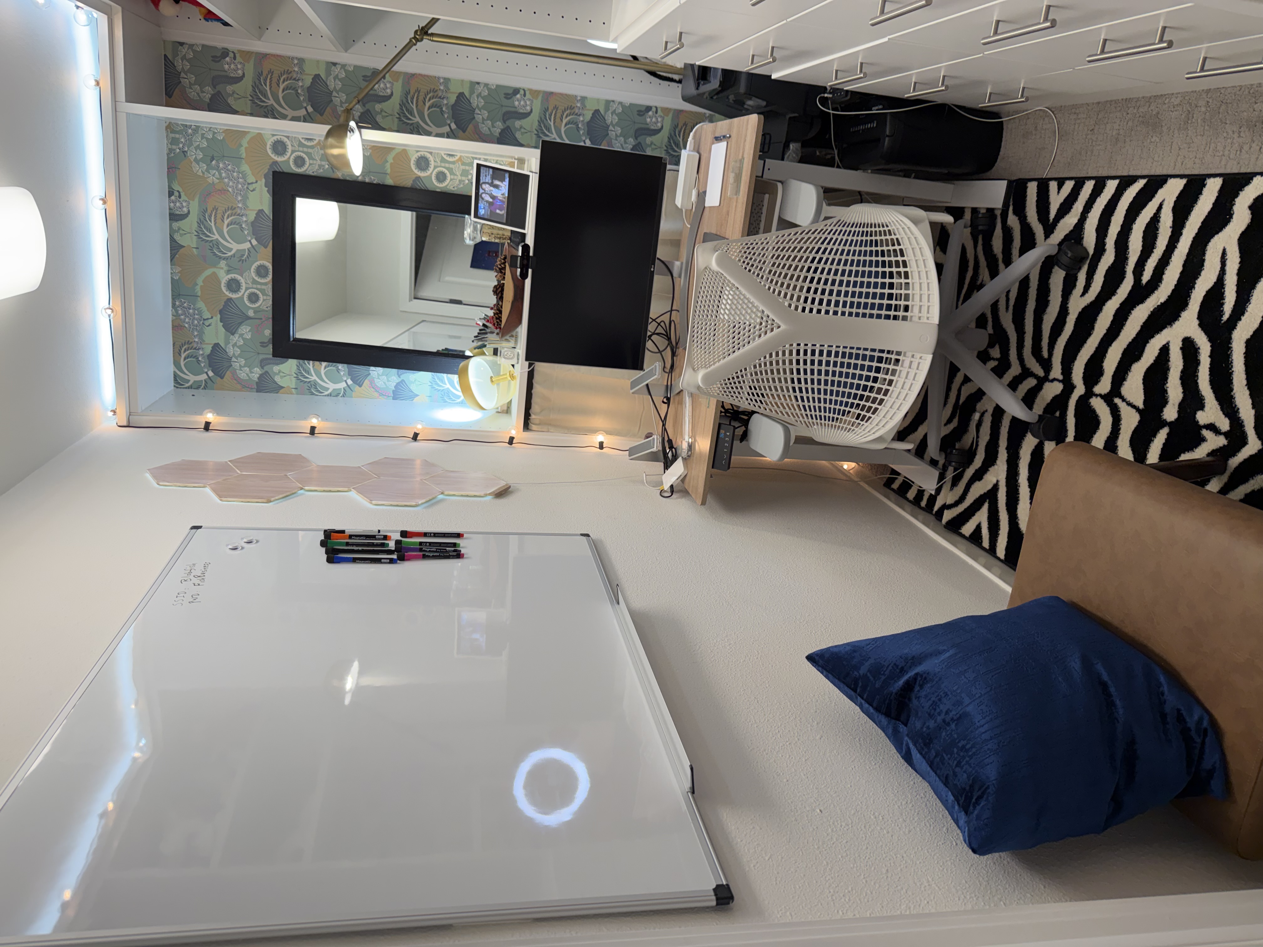 Private office with whiteboard and desk